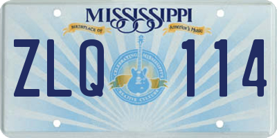 MS license plate ZLQ114