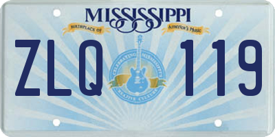 MS license plate ZLQ119