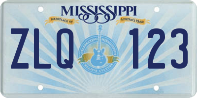 MS license plate ZLQ123