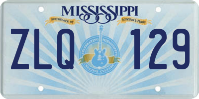MS license plate ZLQ129