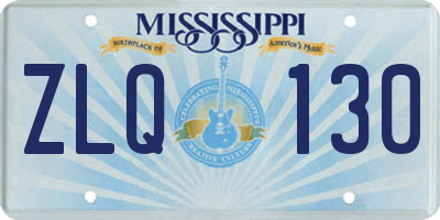 MS license plate ZLQ130