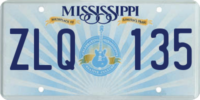 MS license plate ZLQ135