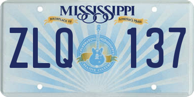 MS license plate ZLQ137
