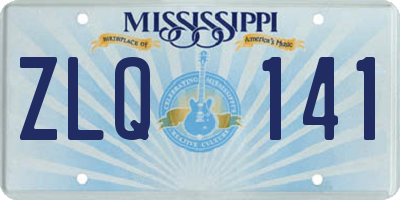 MS license plate ZLQ141