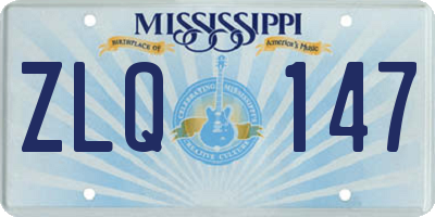 MS license plate ZLQ147