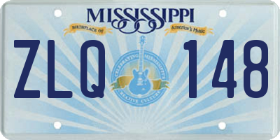MS license plate ZLQ148