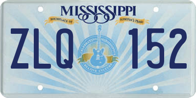 MS license plate ZLQ152