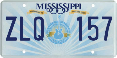 MS license plate ZLQ157