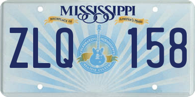MS license plate ZLQ158