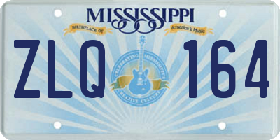 MS license plate ZLQ164