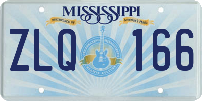MS license plate ZLQ166
