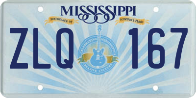 MS license plate ZLQ167