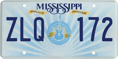 MS license plate ZLQ172