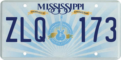 MS license plate ZLQ173