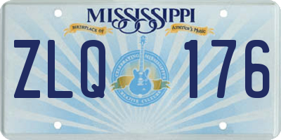MS license plate ZLQ176
