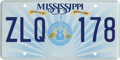 MS license plate ZLQ178