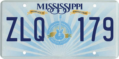 MS license plate ZLQ179
