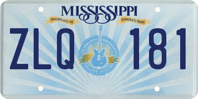 MS license plate ZLQ181