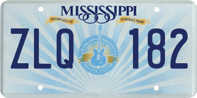 MS license plate ZLQ182