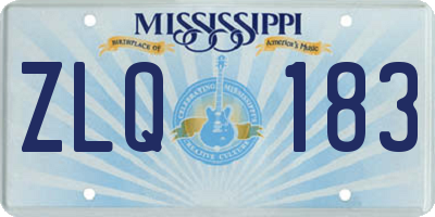 MS license plate ZLQ183
