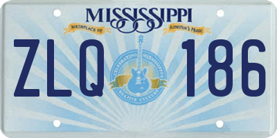 MS license plate ZLQ186