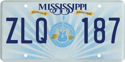 MS license plate ZLQ187
