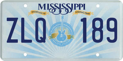 MS license plate ZLQ189