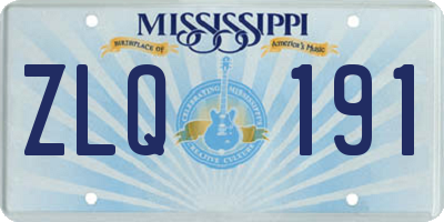 MS license plate ZLQ191