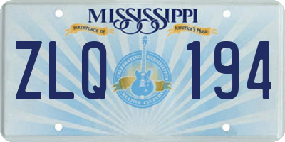 MS license plate ZLQ194
