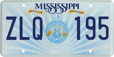 MS license plate ZLQ195