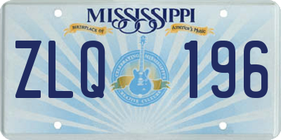 MS license plate ZLQ196
