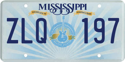MS license plate ZLQ197