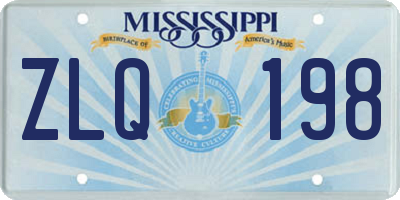MS license plate ZLQ198