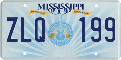 MS license plate ZLQ199