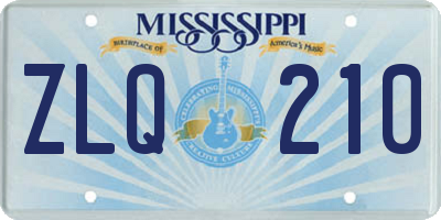 MS license plate ZLQ210