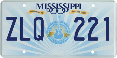MS license plate ZLQ221