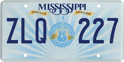 MS license plate ZLQ227