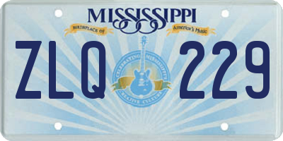 MS license plate ZLQ229