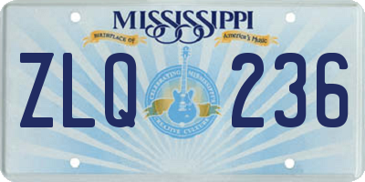 MS license plate ZLQ236
