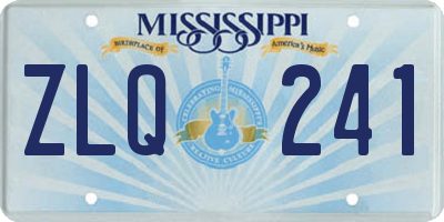 MS license plate ZLQ241