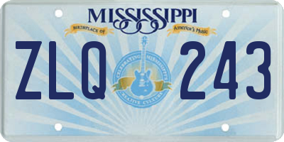 MS license plate ZLQ243