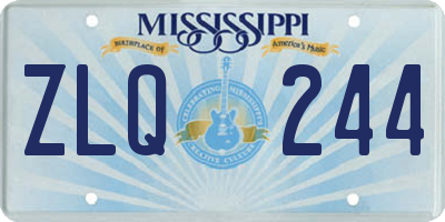 MS license plate ZLQ244