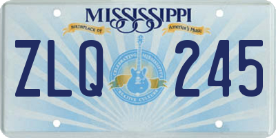 MS license plate ZLQ245