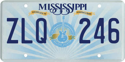 MS license plate ZLQ246