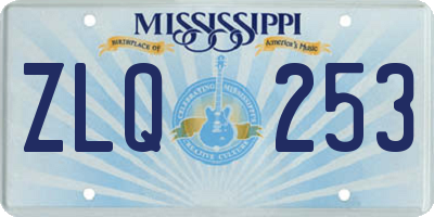 MS license plate ZLQ253