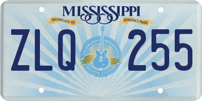 MS license plate ZLQ255