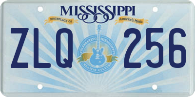 MS license plate ZLQ256