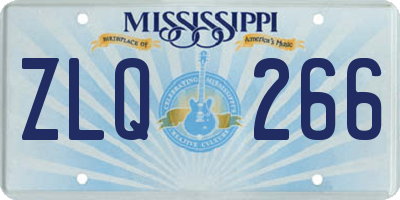 MS license plate ZLQ266