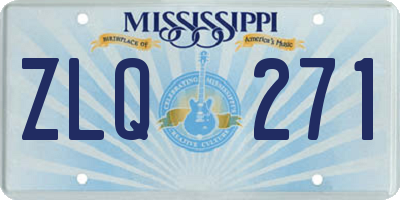 MS license plate ZLQ271
