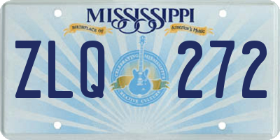 MS license plate ZLQ272